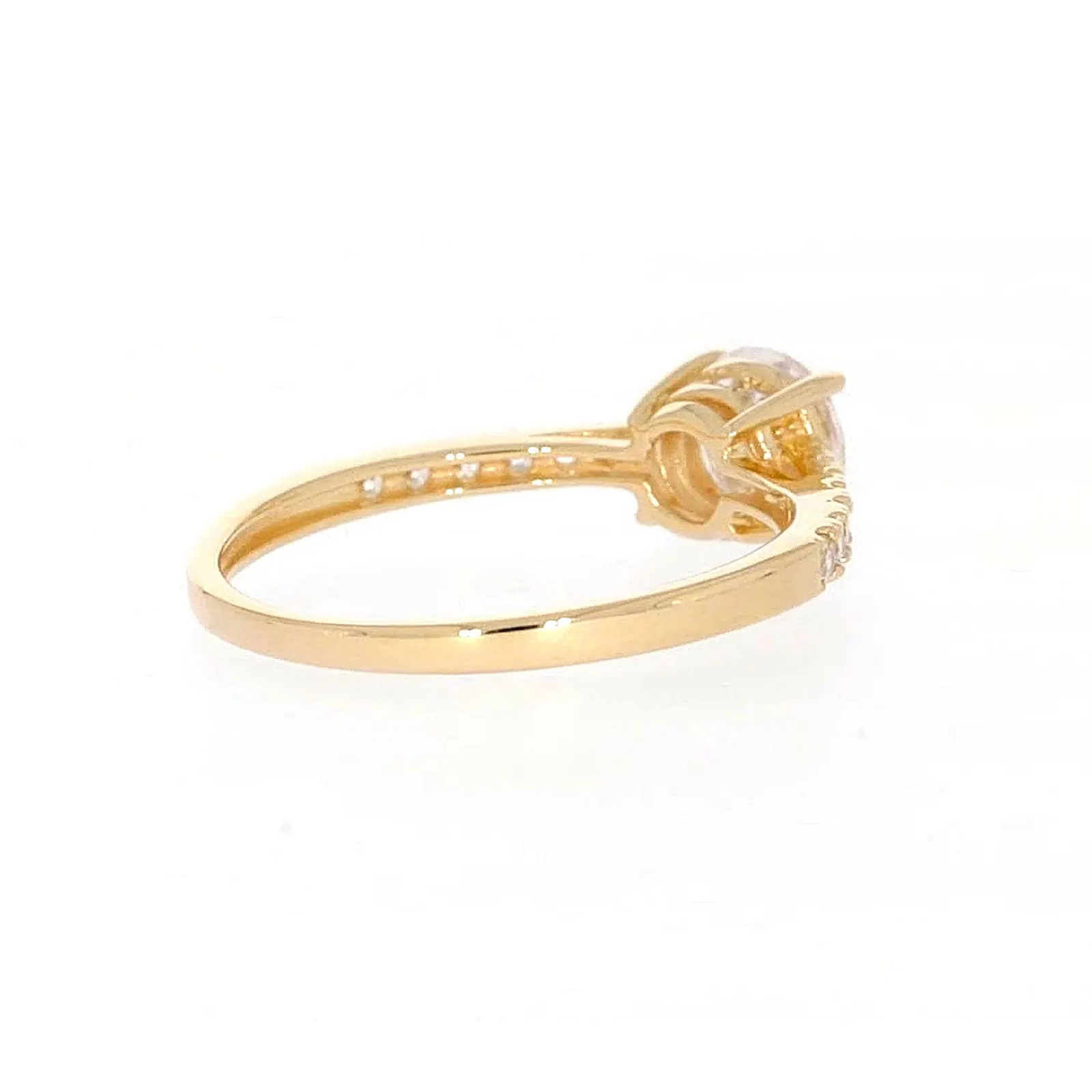 HUSH 9ct Yellow Gold Round Brilliant Cut with 1 CARAT tw of Diamond Simulants Ring
