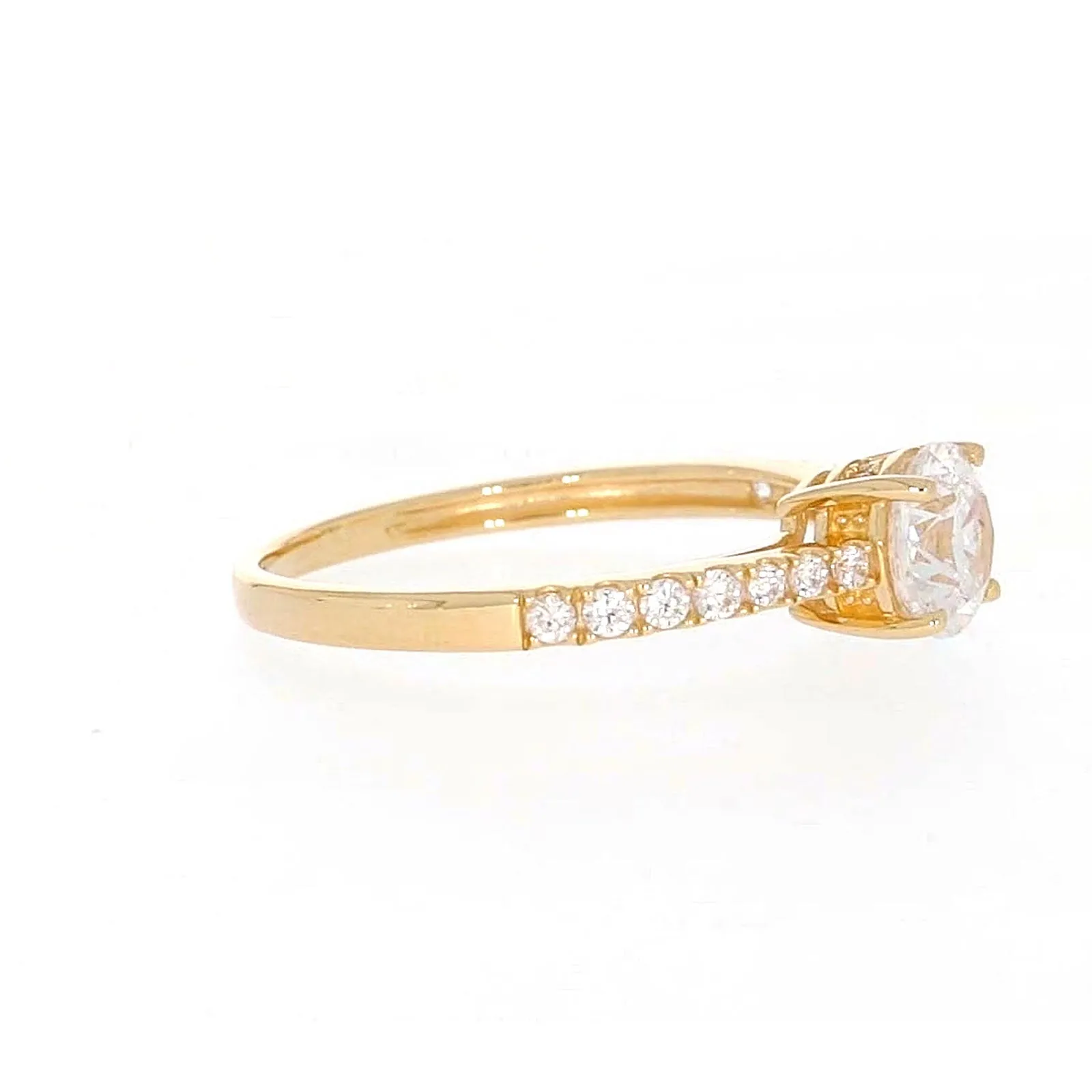 HUSH 9ct Yellow Gold Round Brilliant Cut with 1 CARAT tw of Diamond Simulants Ring