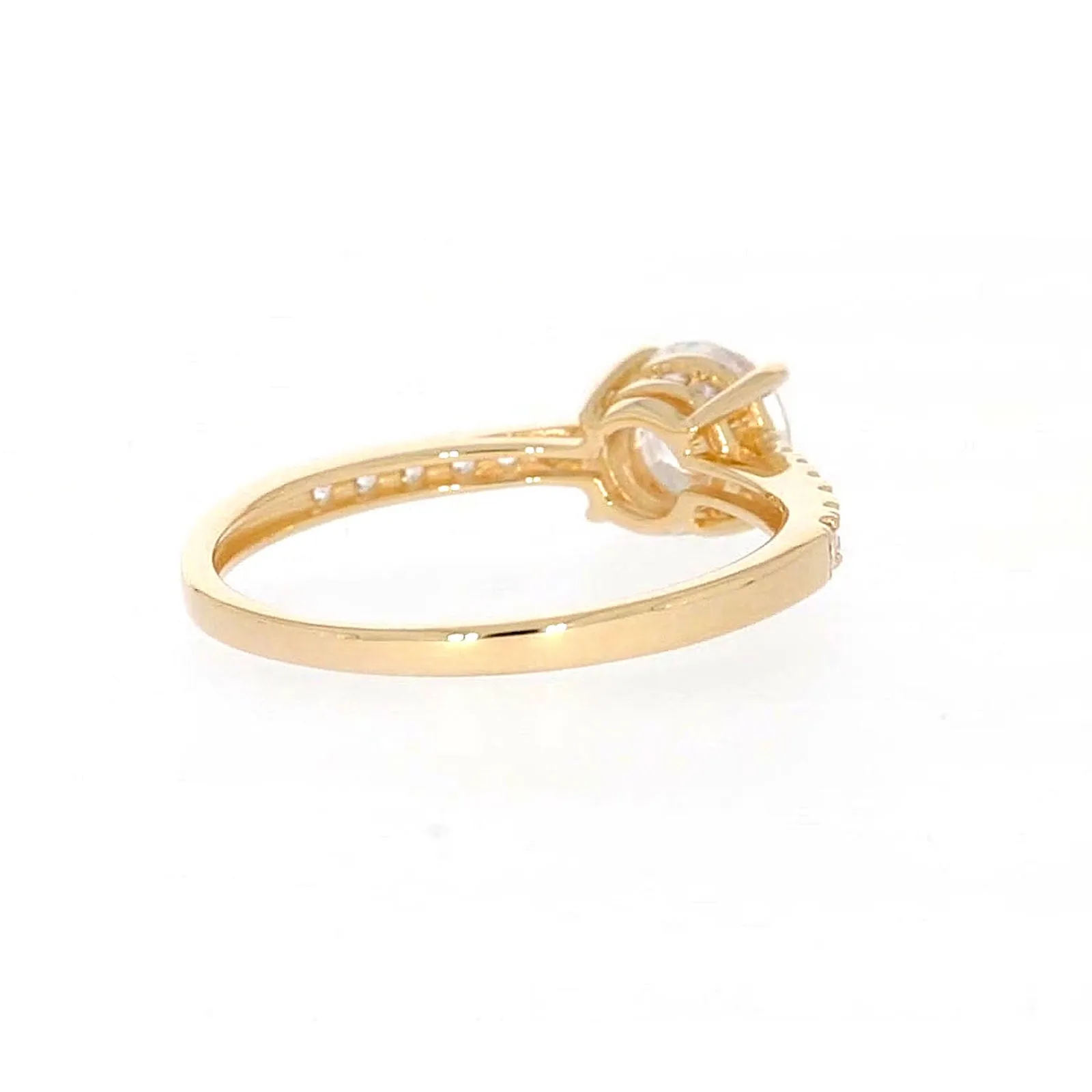 HUSH 9ct Yellow Gold Round Brilliant Cut with 1 CARAT tw of Diamond Simulants Ring