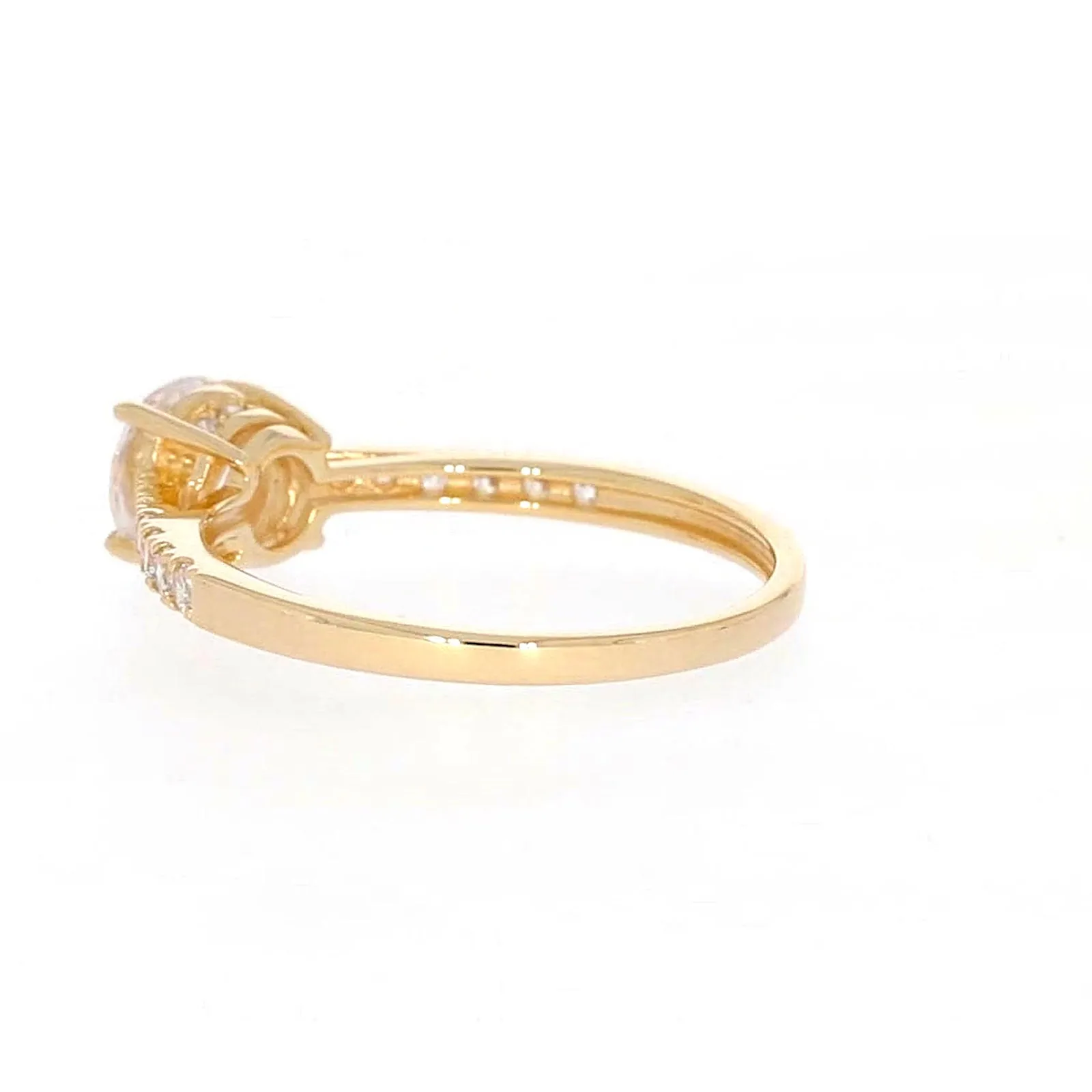 HUSH 9ct Yellow Gold Round Brilliant Cut with 1 CARAT tw of Diamond Simulants Ring