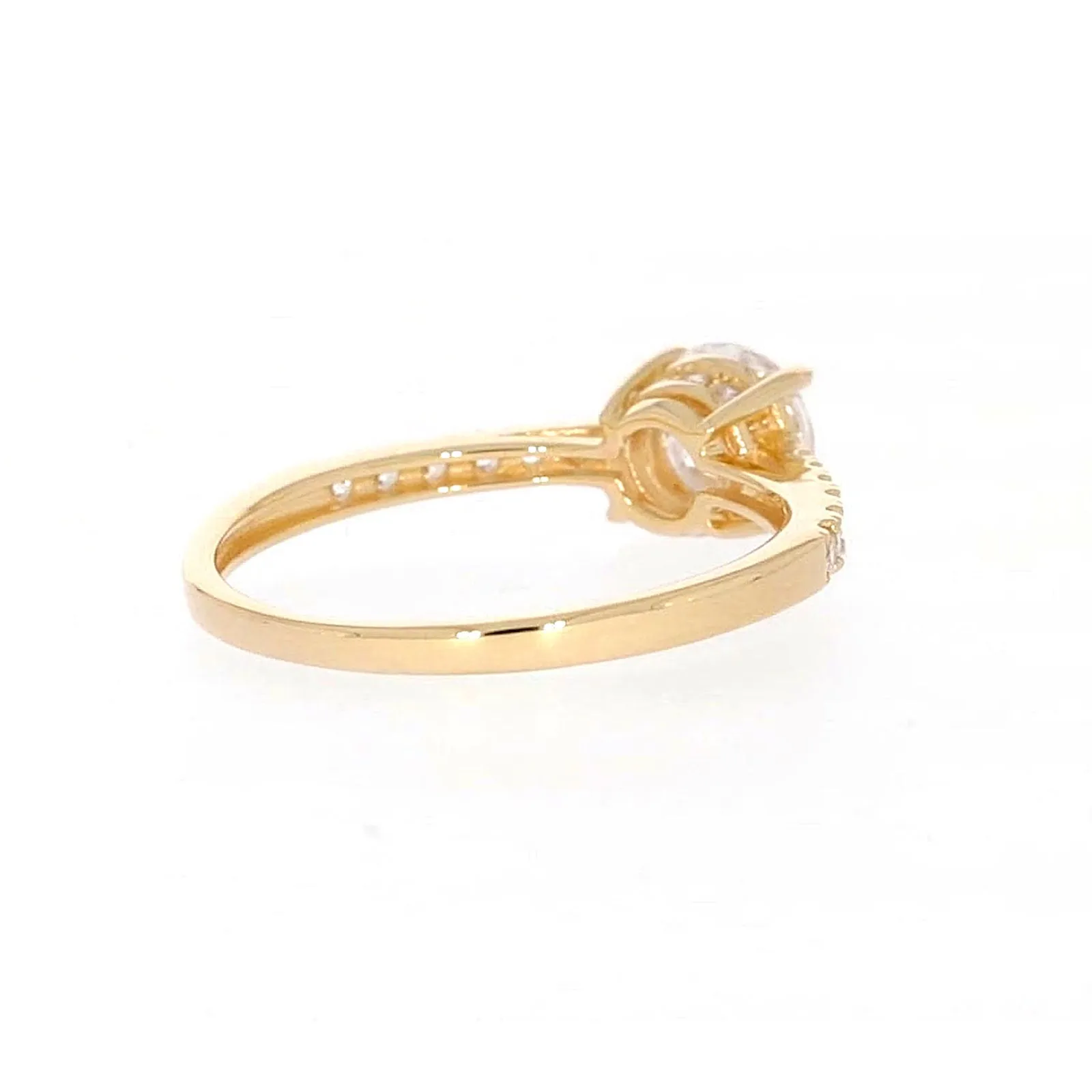 HUSH 9ct Yellow Gold Round Brilliant Cut with 1 CARAT tw of Diamond Simulants Ring