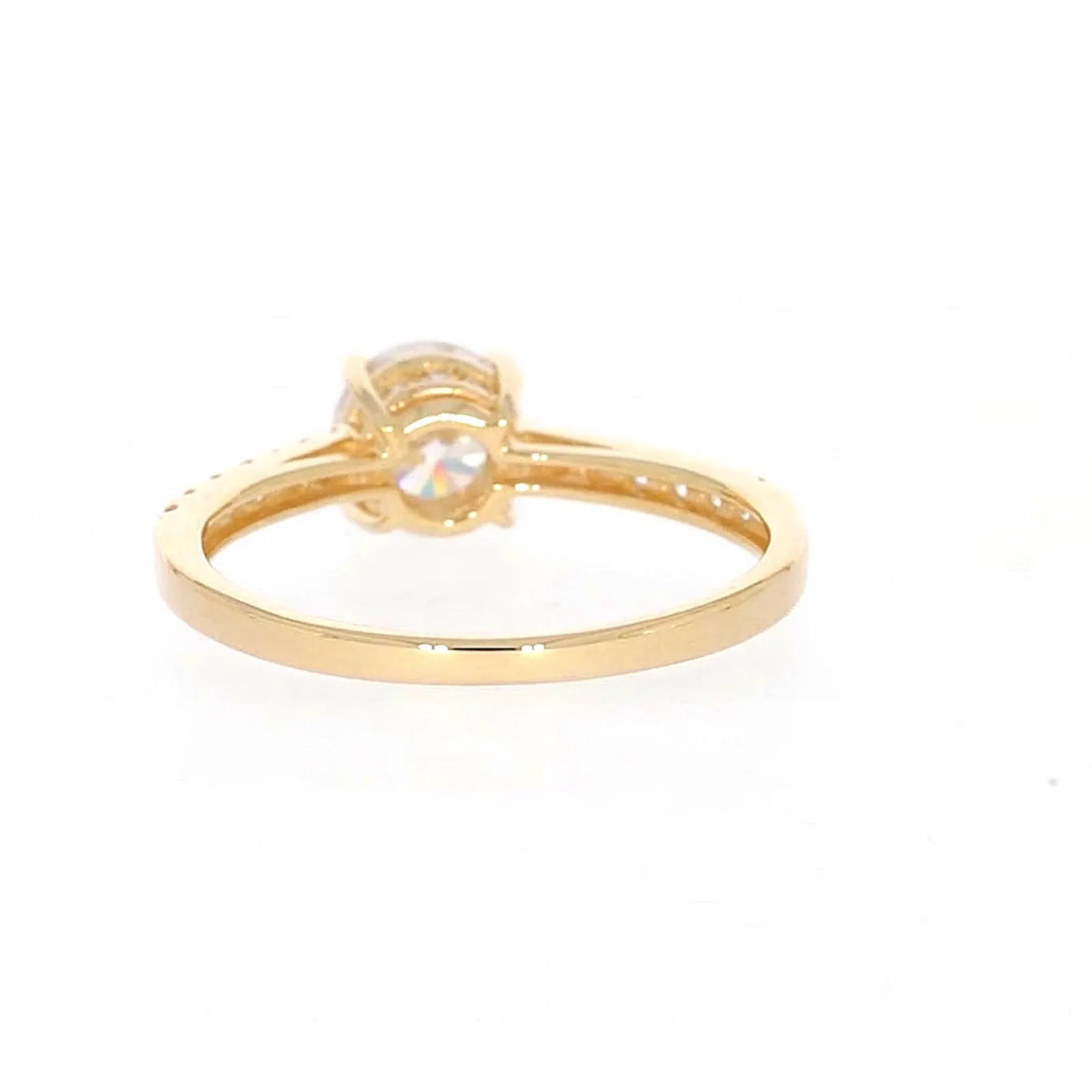 HUSH 9ct Yellow Gold Round Brilliant Cut with 1 CARAT tw of Diamond Simulants Ring