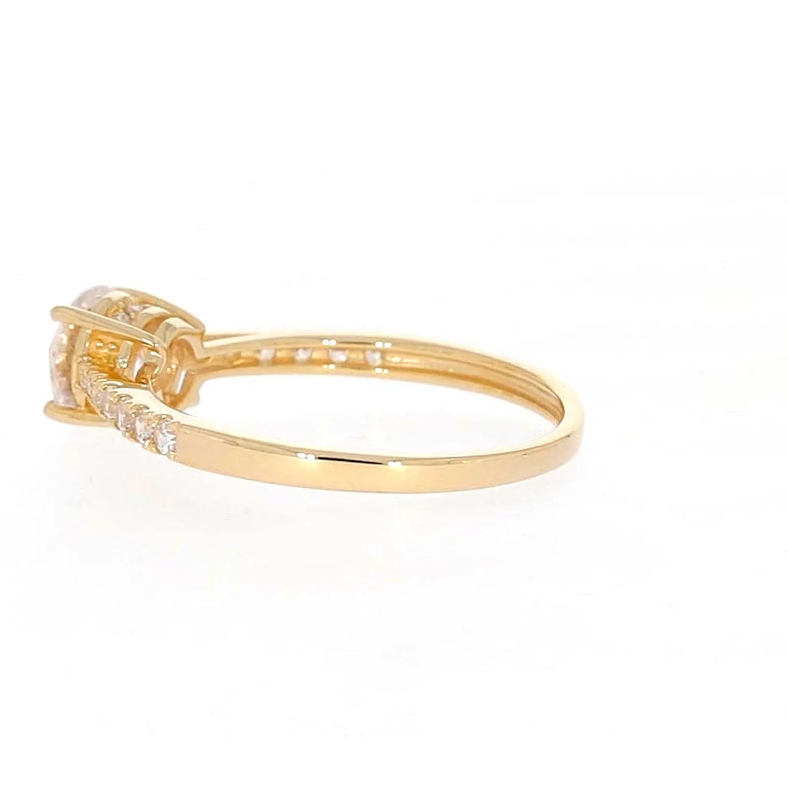 HUSH 9ct Yellow Gold Round Brilliant Cut with 1 CARAT tw of Diamond Simulants Ring
