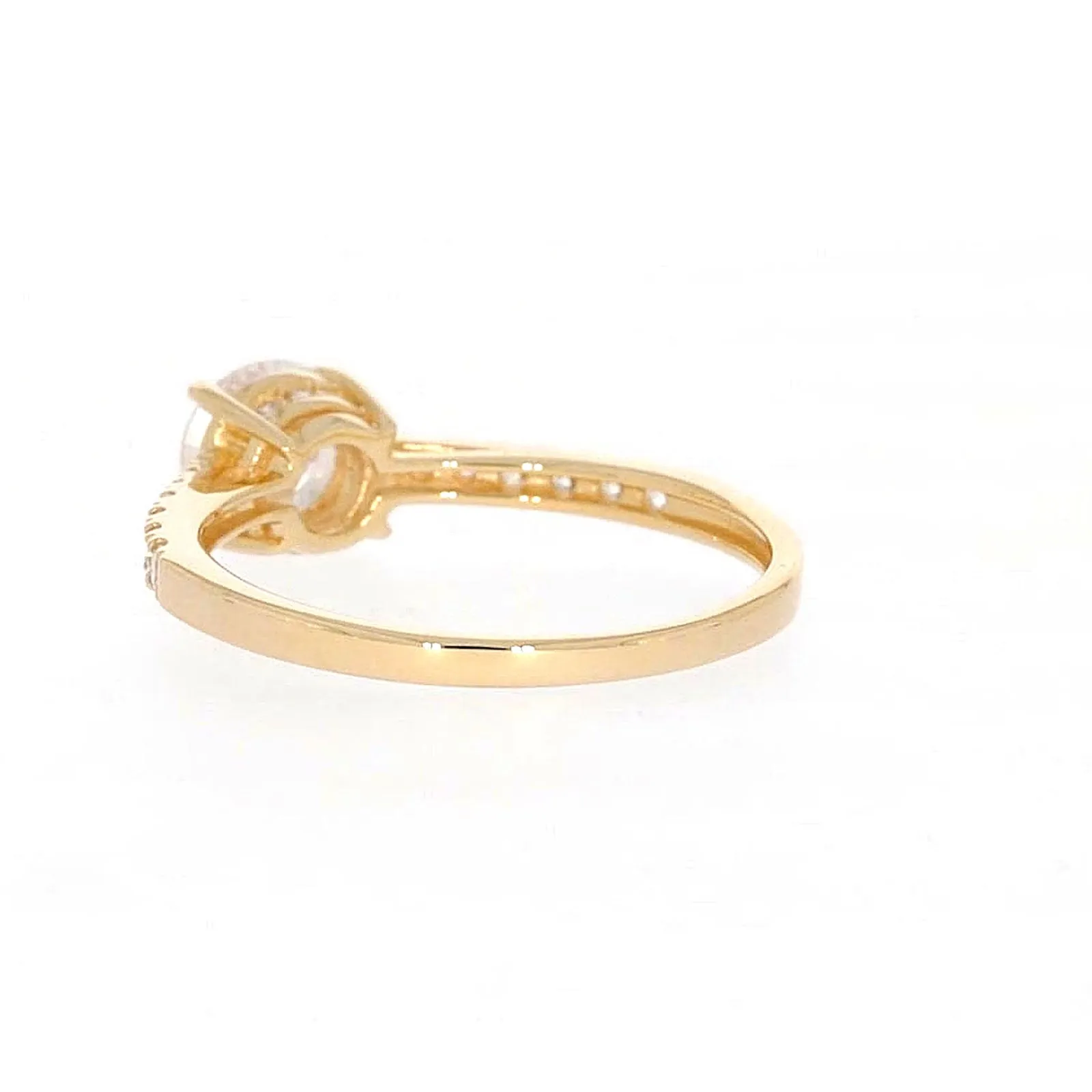 HUSH 9ct Yellow Gold Round Brilliant Cut with 1 CARAT tw of Diamond Simulants Ring