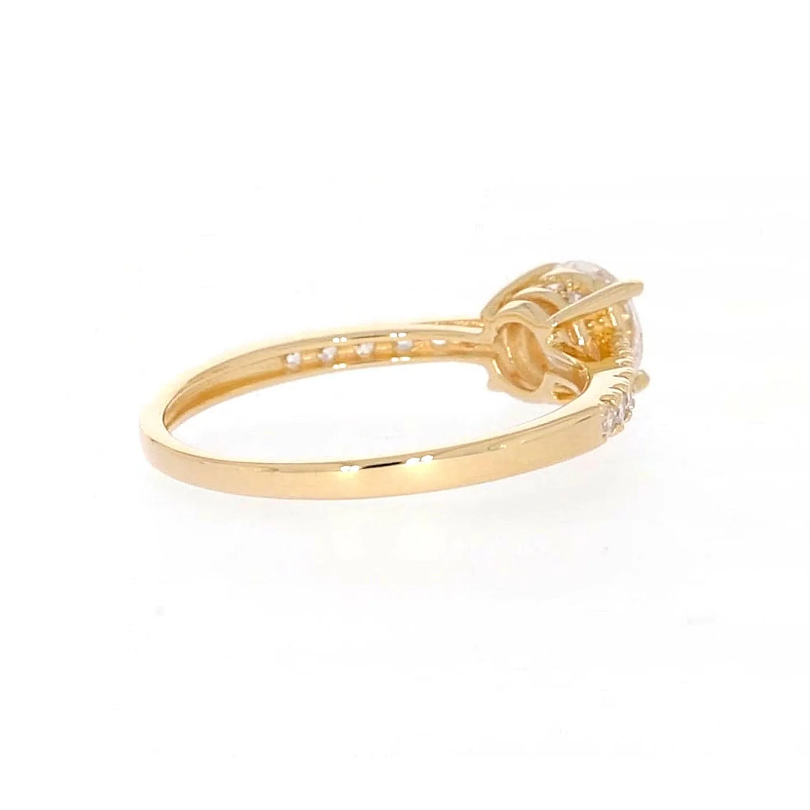 HUSH 9ct Yellow Gold Round Brilliant Cut with 1 CARAT tw of Diamond Simulants Ring