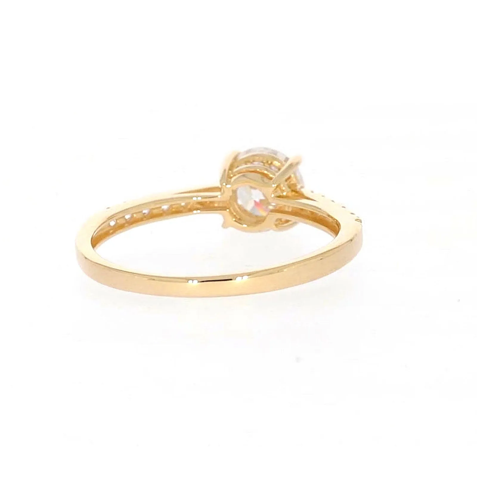 HUSH 9ct Yellow Gold Round Brilliant Cut with 1 CARAT tw of Diamond Simulants Ring