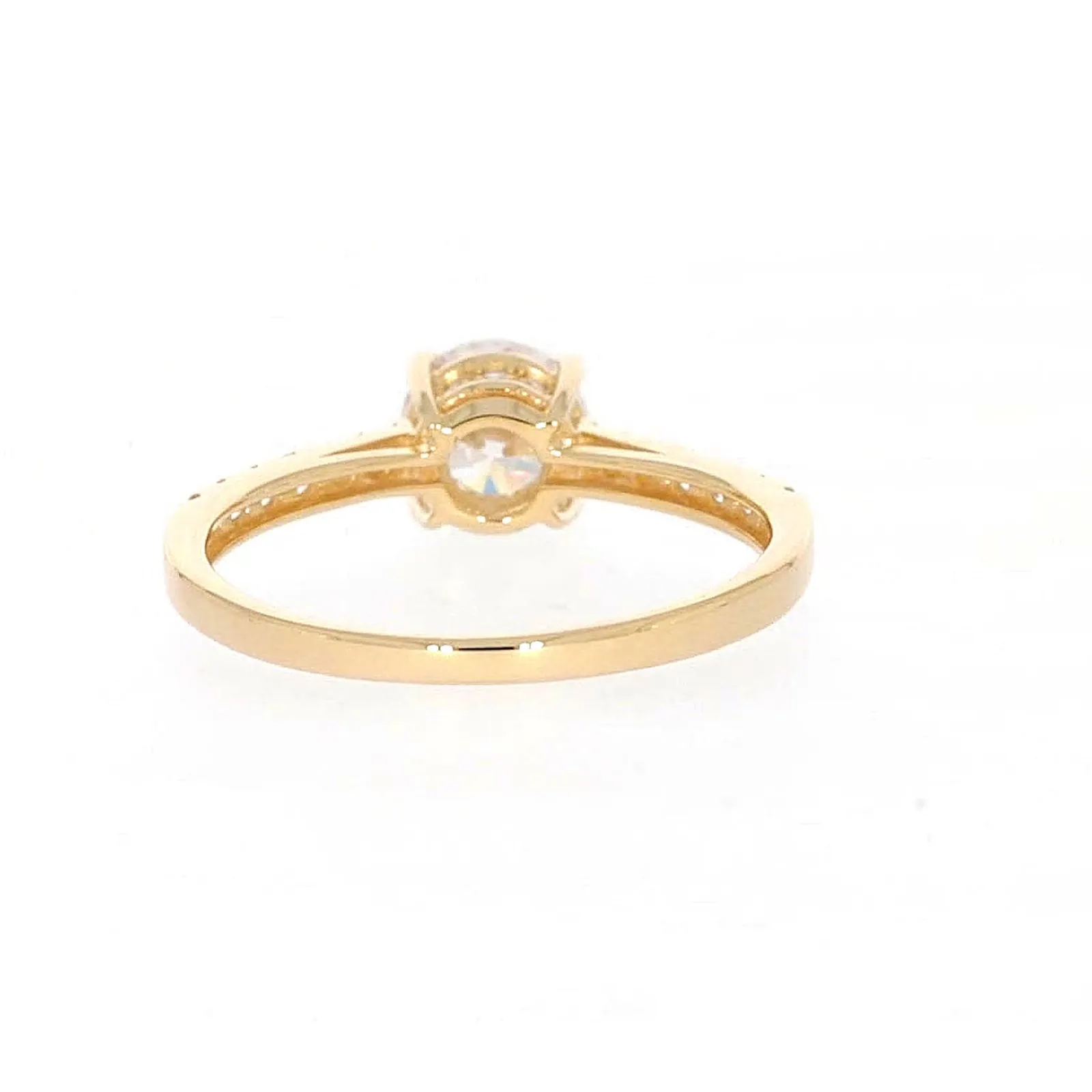 HUSH 9ct Yellow Gold Round Brilliant Cut with 1 CARAT tw of Diamond Simulants Ring