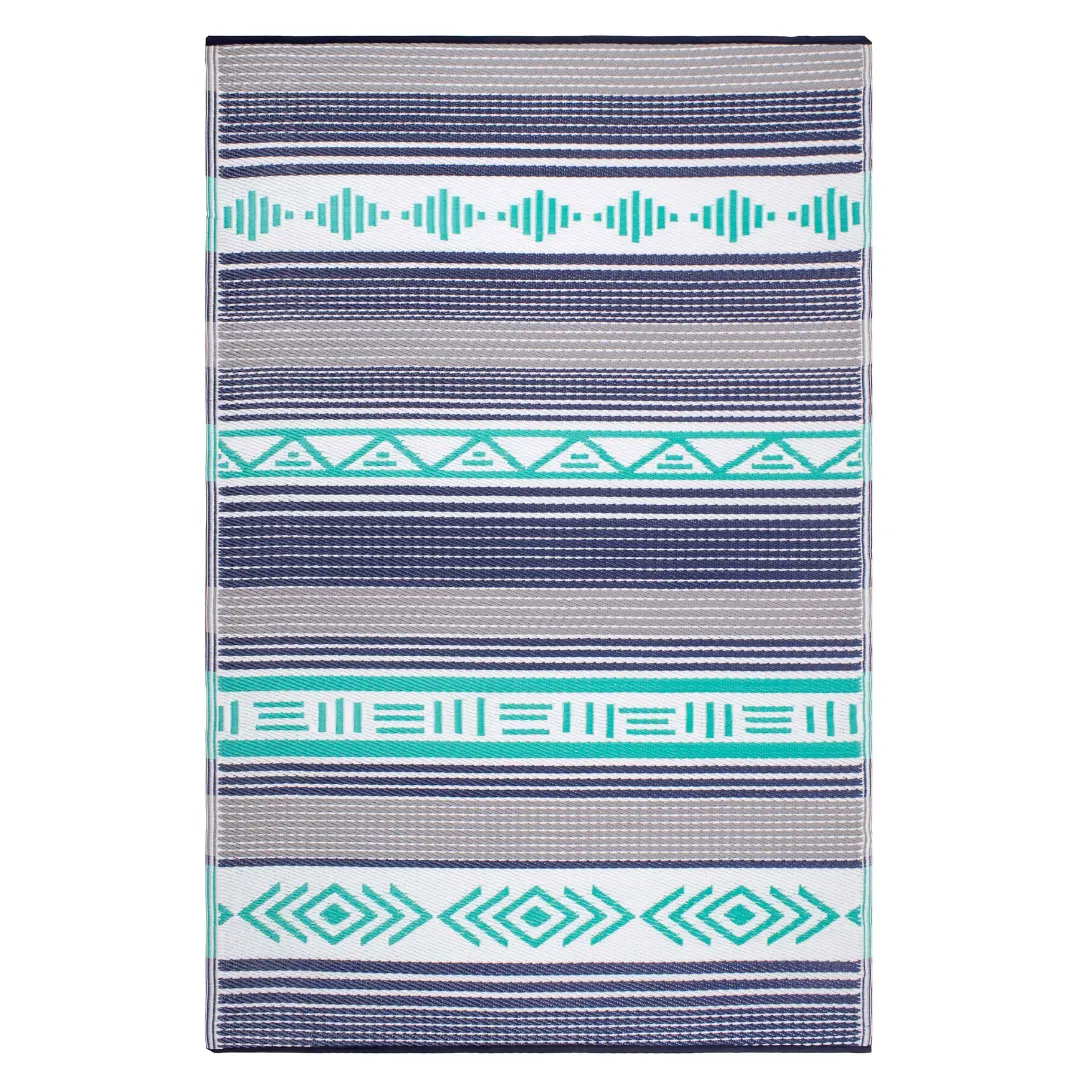 Ibiza Multicoloured Recycled Plastic Reversible Large Outdoor Rug