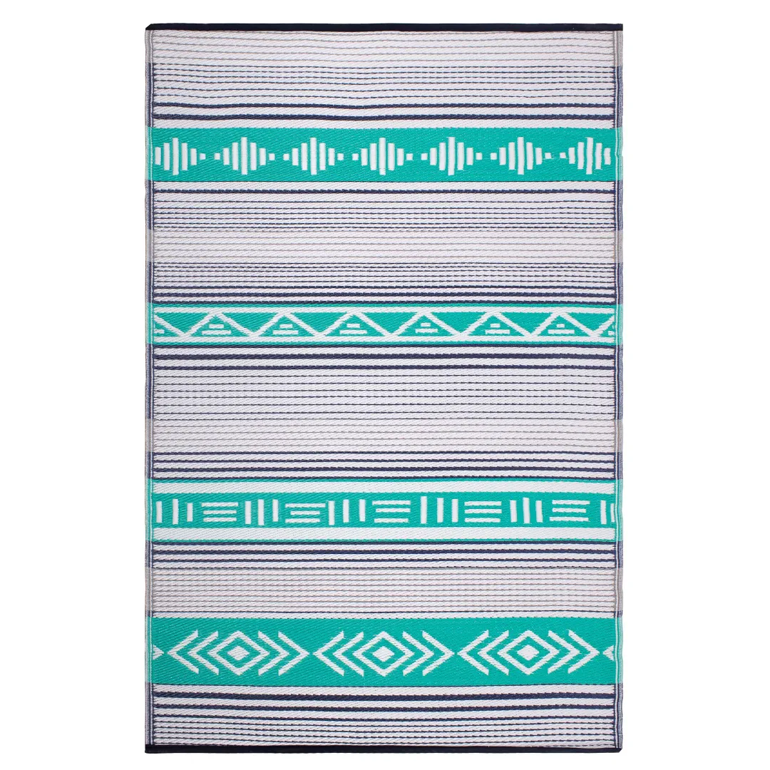 Ibiza Multicoloured Recycled Plastic Reversible Large Outdoor Rug