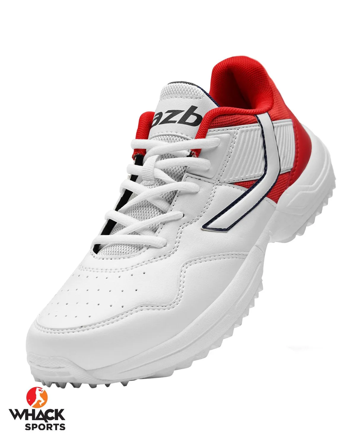 Jazba R1 - Rubber Cricket Shoes - White/Red