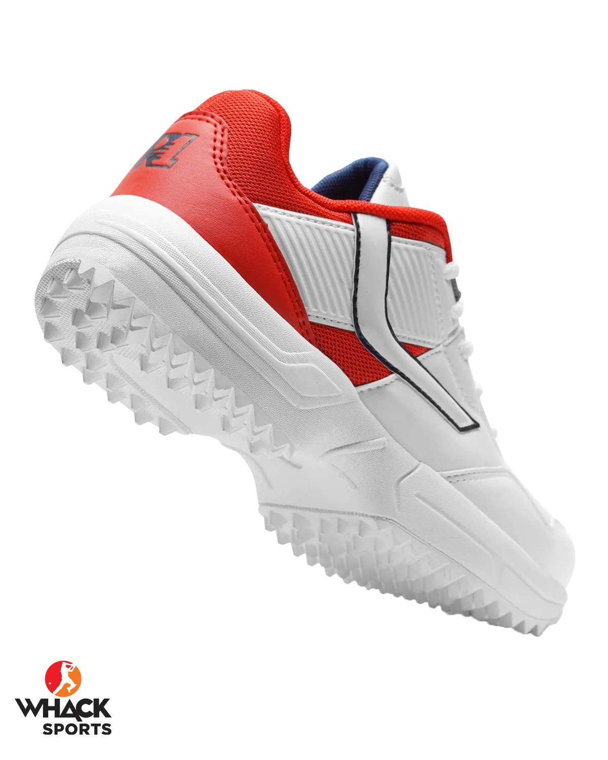 Jazba R1 - Rubber Cricket Shoes - White/Red