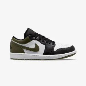 JORDAN | AIR JORDAN 1 LOW { BLACK/WHITE-MEDIUM OLIVE
