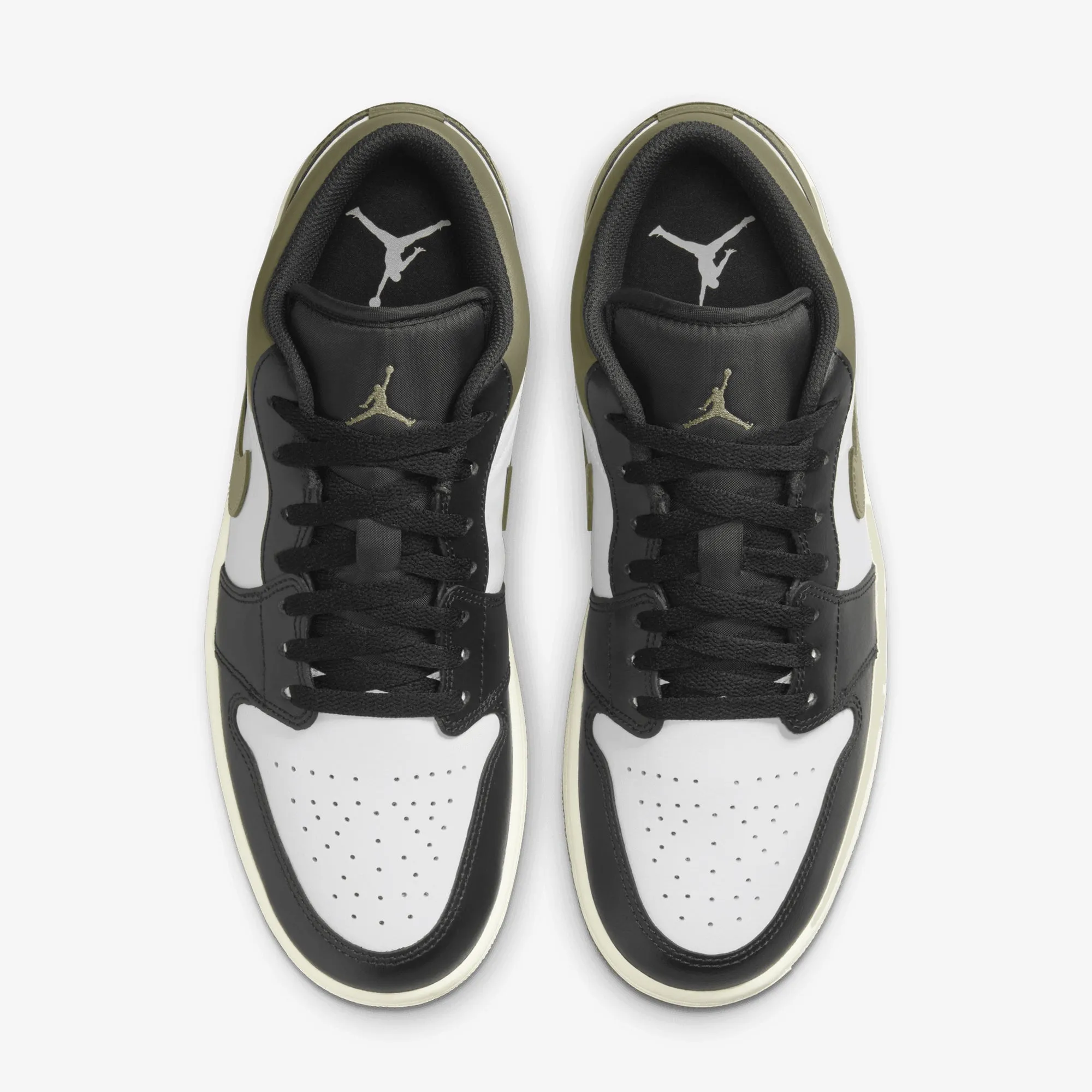 JORDAN | AIR JORDAN 1 LOW { BLACK/WHITE-MEDIUM OLIVE