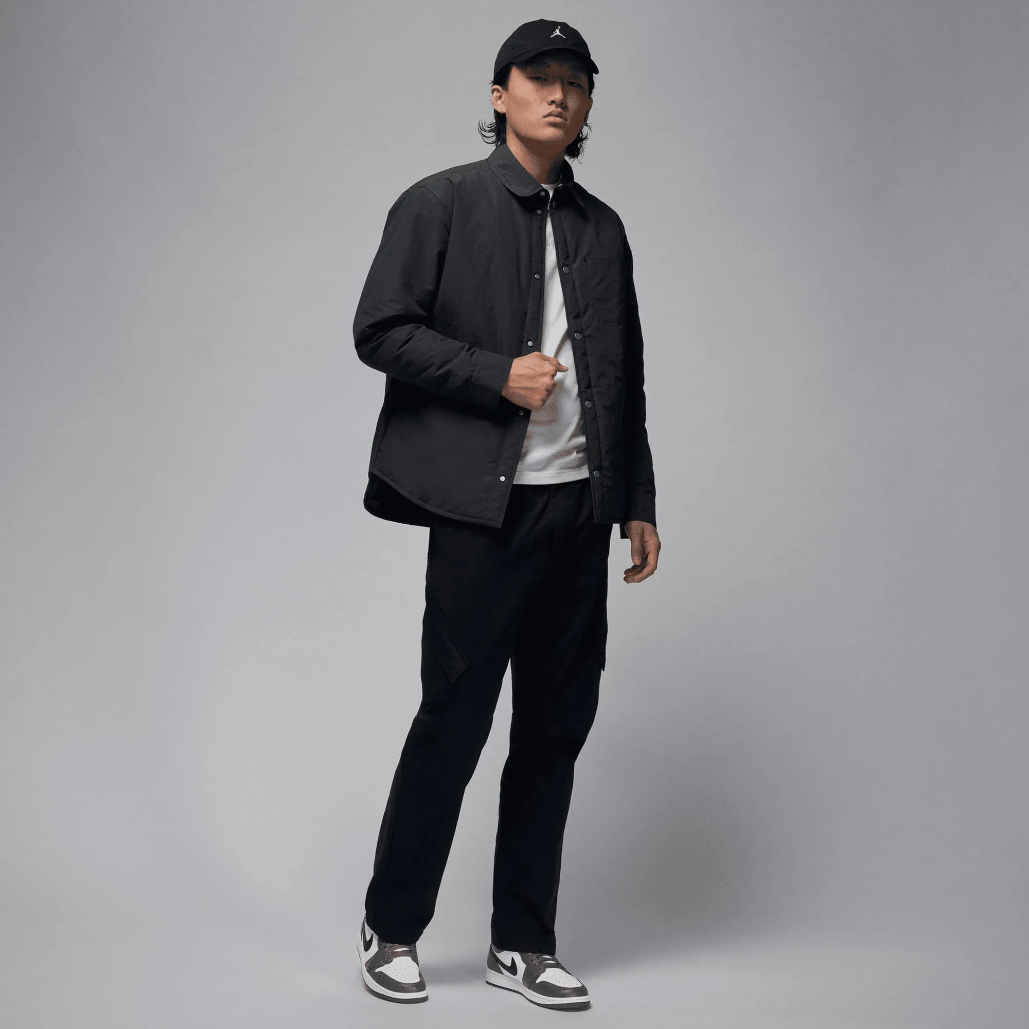 JORDAN | AIR JORDAN 1 LOW { WHITE/BLACK-IRON GREY