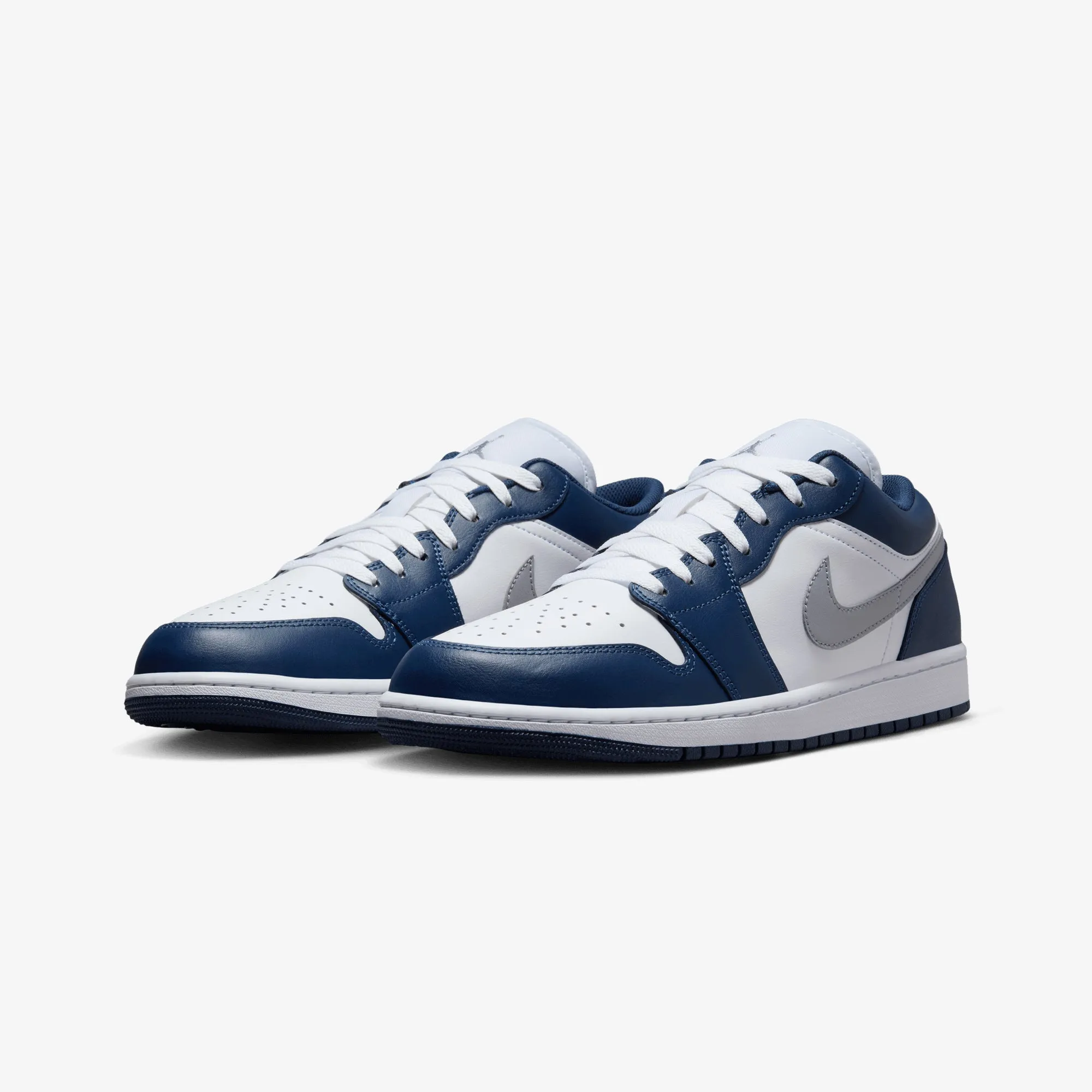 JORDAN | AIR JORDAN 1 LOW { WHITE/WOLF GREY-MIDNIGHT NAVY