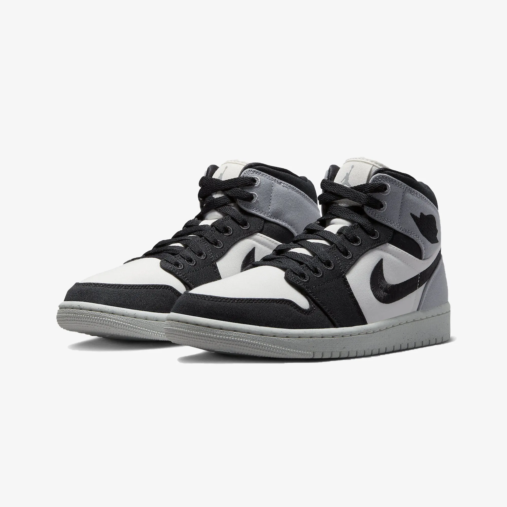 Jordan | WMN'S AIR JORDAN 1 MID SE  { SAIL/BLACK-LT STEEL GREY