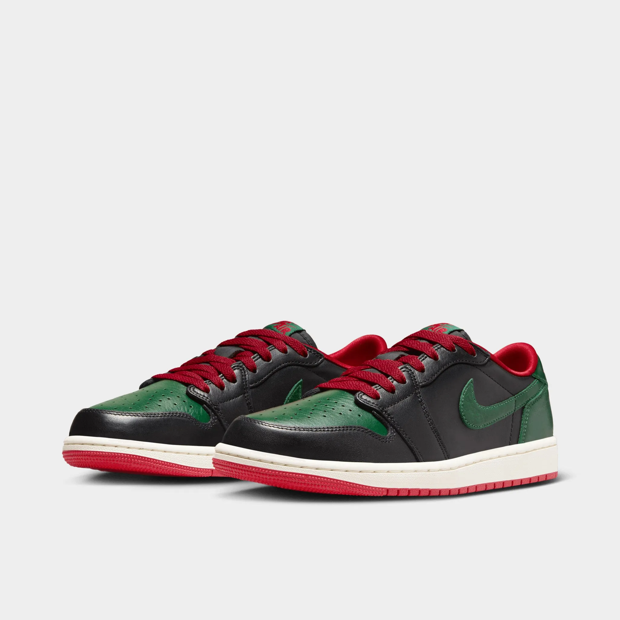 Jordan Women's 1 Low OG Black / Gorge Green - Varsity Red