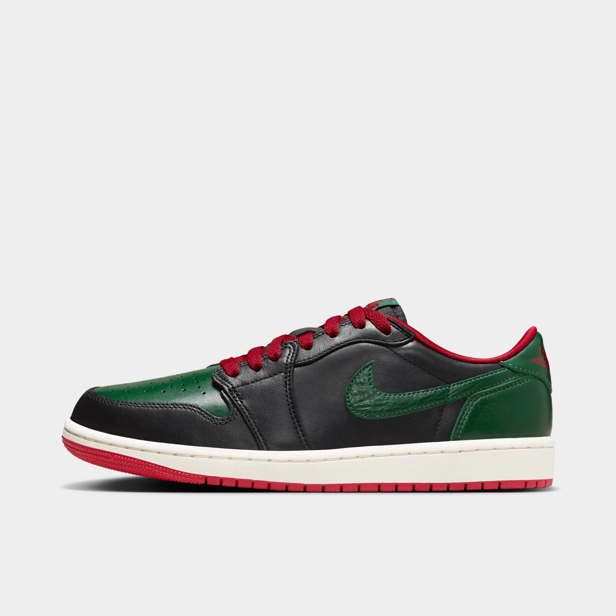 Jordan Women's 1 Low OG Black / Gorge Green - Varsity Red