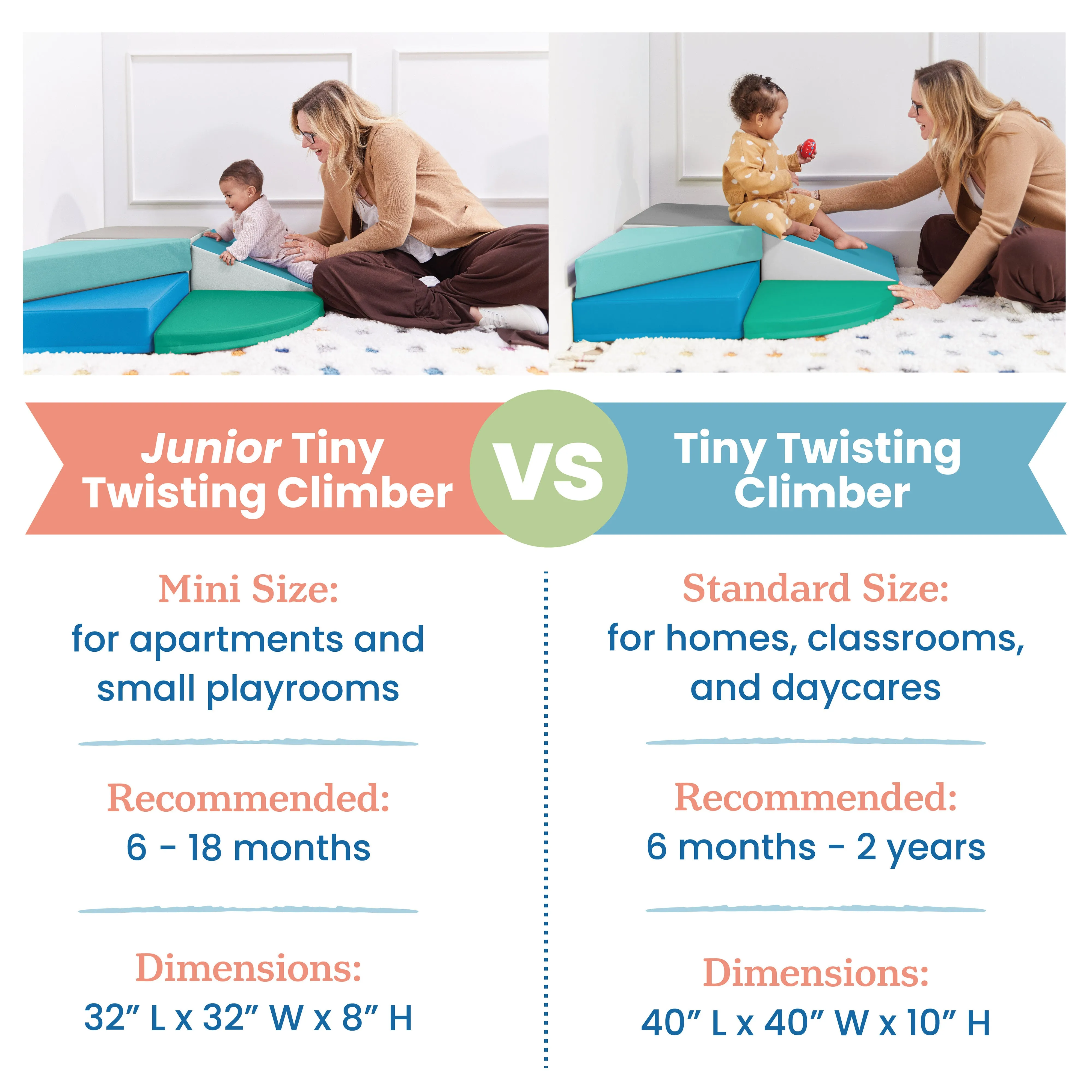 Junior Tiny Twisting Corner Climber, Beginner Playset, 5-Piece