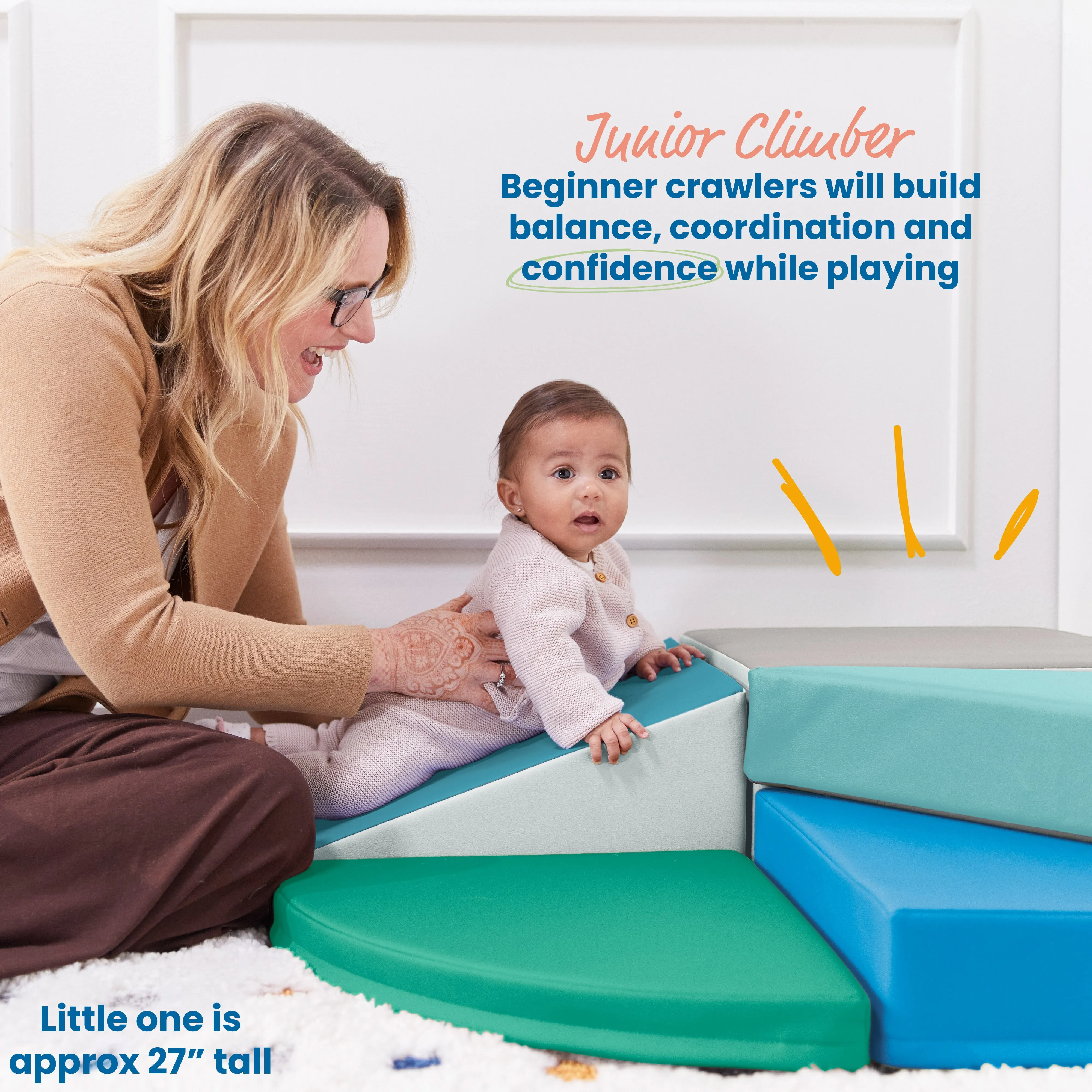 Junior Tiny Twisting Corner Climber, Beginner Playset, 5-Piece