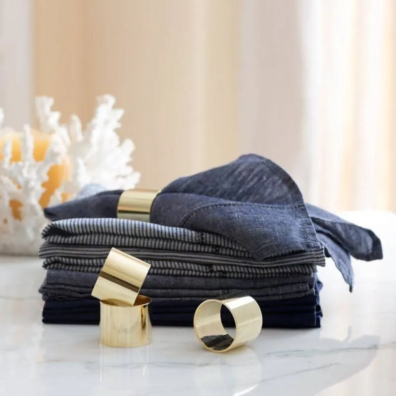 Linen Stitch Napkins Chambray Denim, Set of 4
