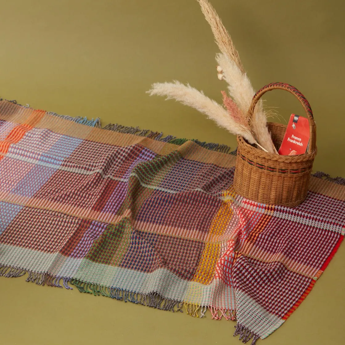 'Lovelace' Merino Lambswool Basketweave Lightweight Throw