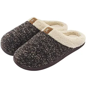 Men Winter Warm Non-slip Knitted Cotton Plush Slippers