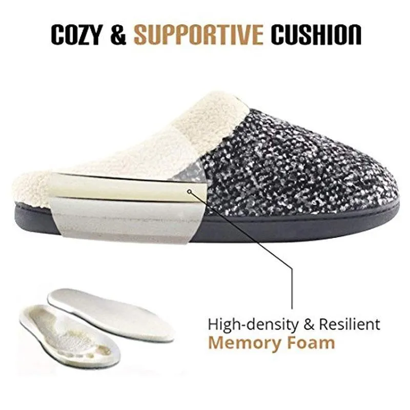 Men Winter Warm Non-slip Knitted Cotton Plush Slippers