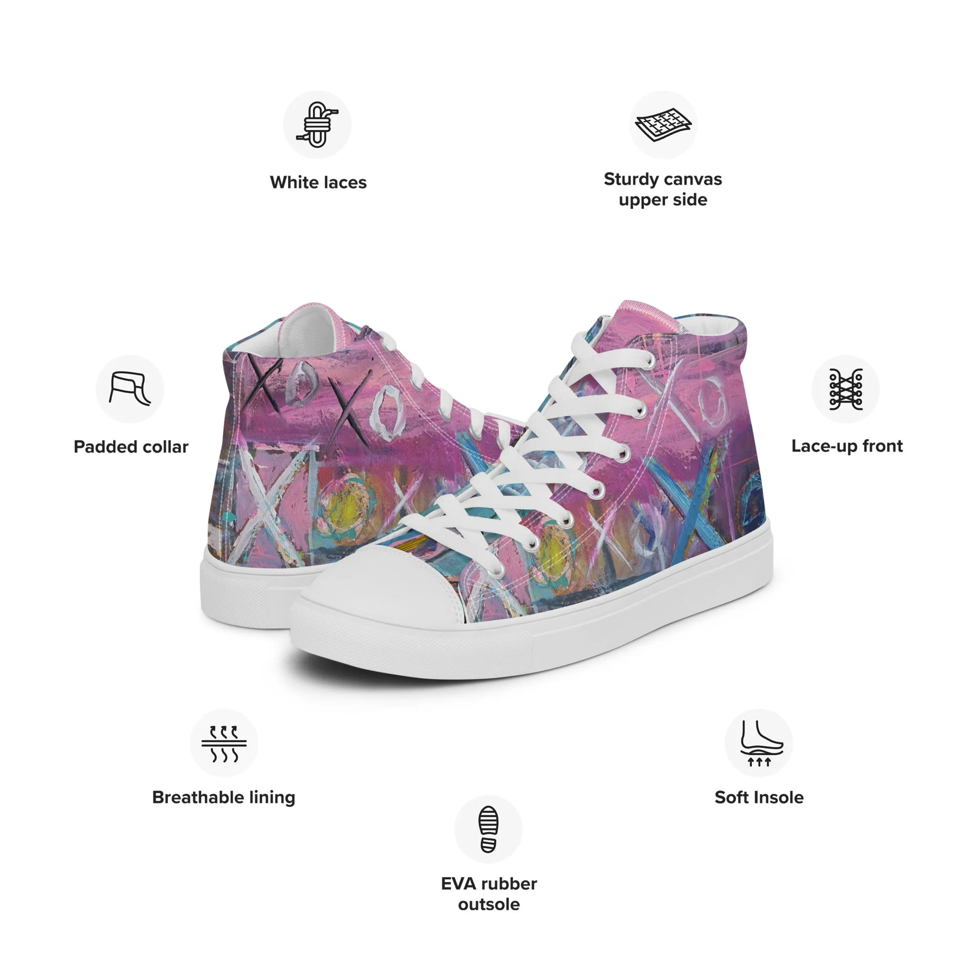 Men’s high Top Canvas Shoes- Light Blue