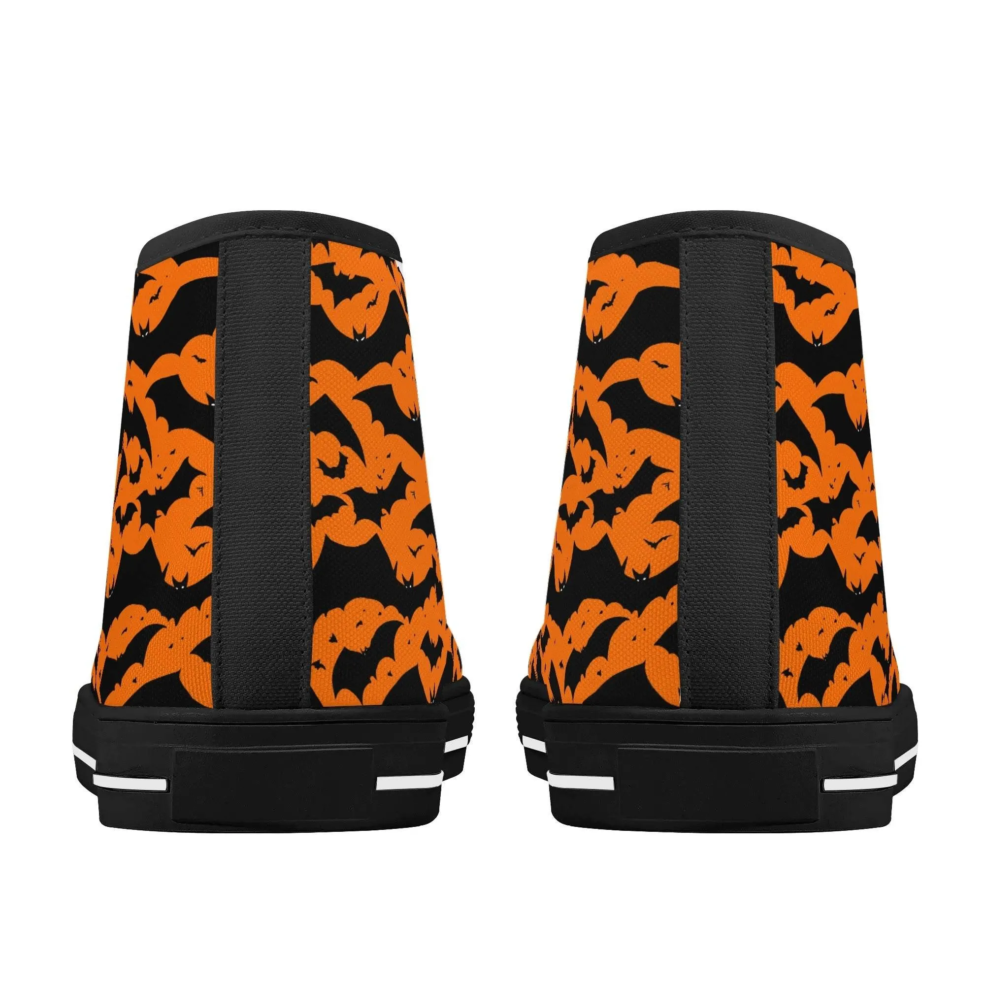 Mens Rubber High Top Halloween Bats Canvas Shoes