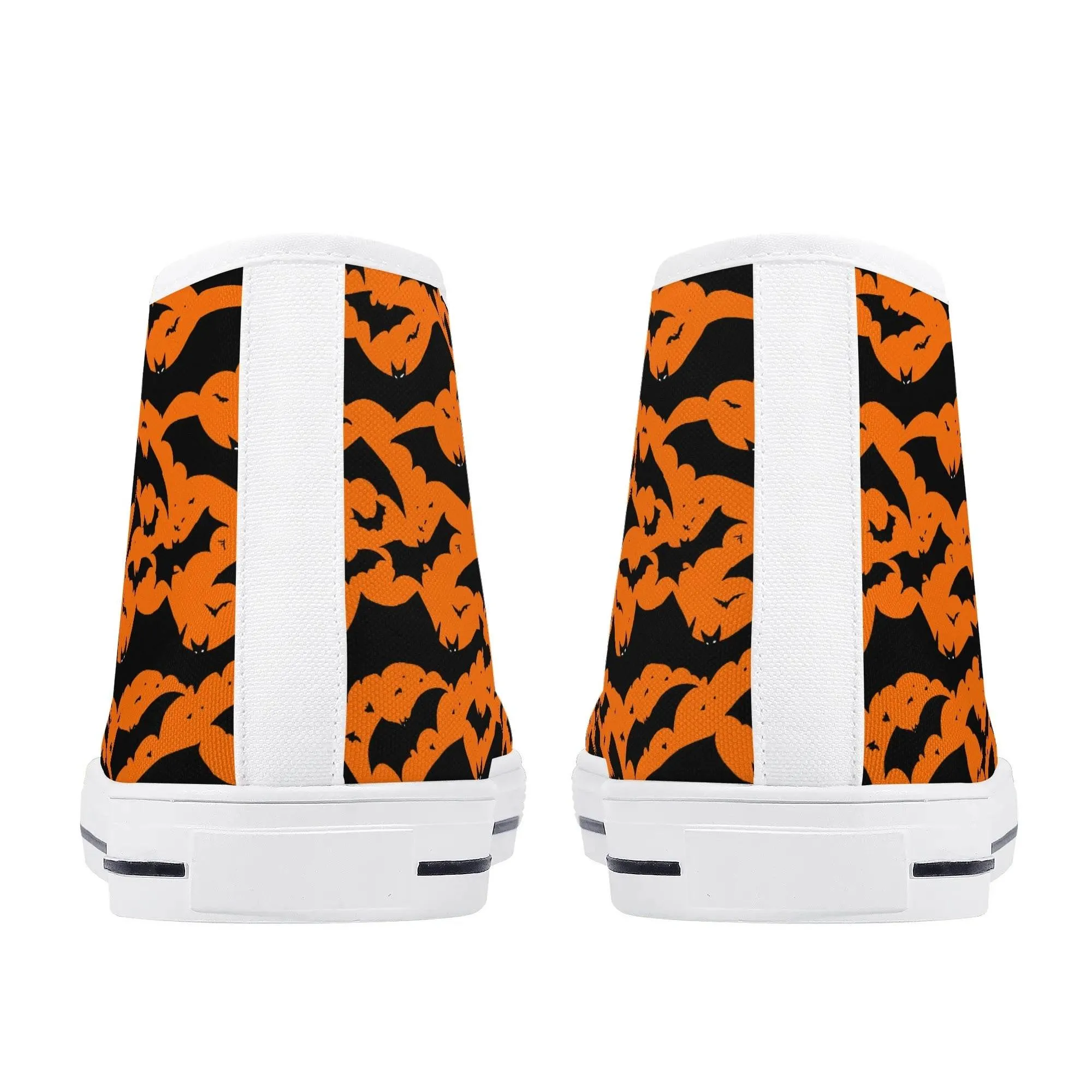 Mens Rubber High Top Halloween Bats Canvas Shoes