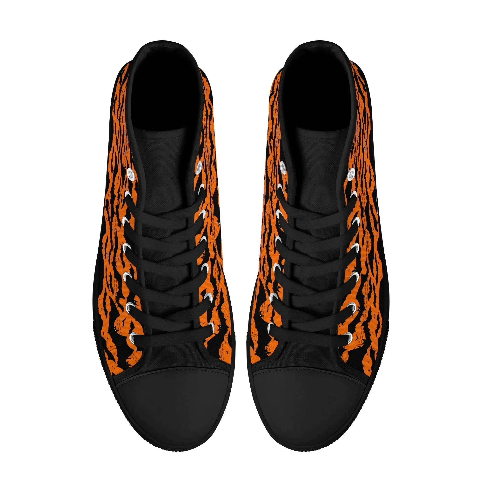Mens Rubber High Top Halloween Bats Canvas Shoes