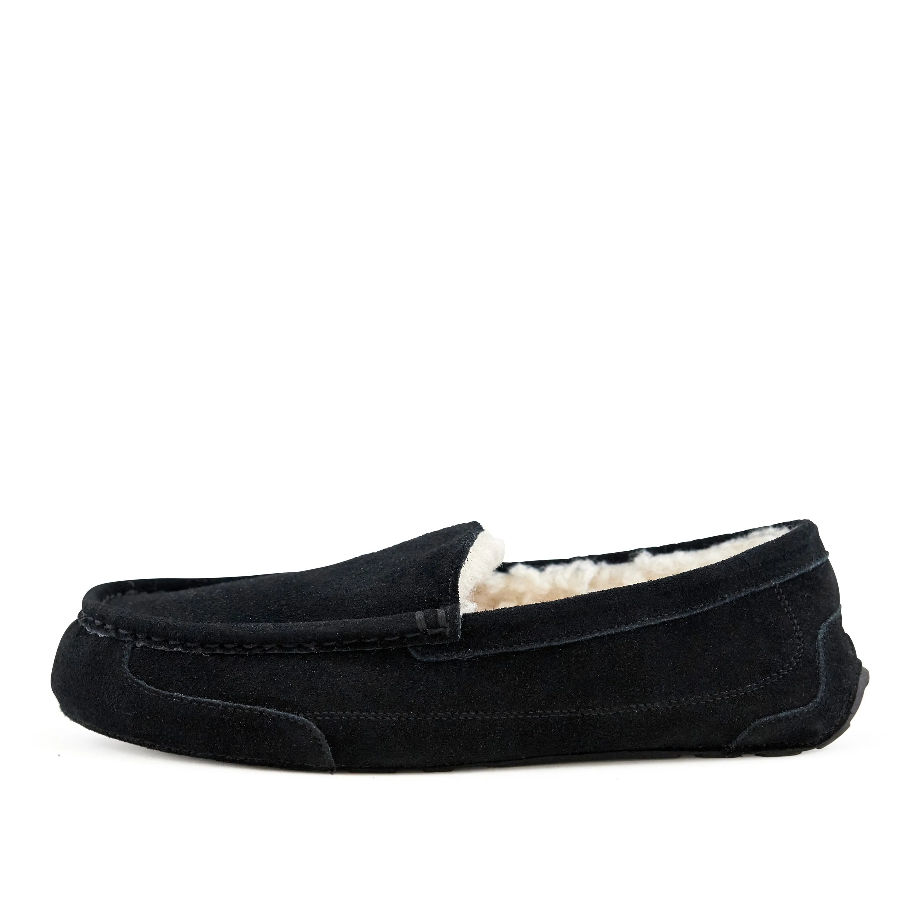 Men's Suede Moccasin-style Slippers - Toasty Black