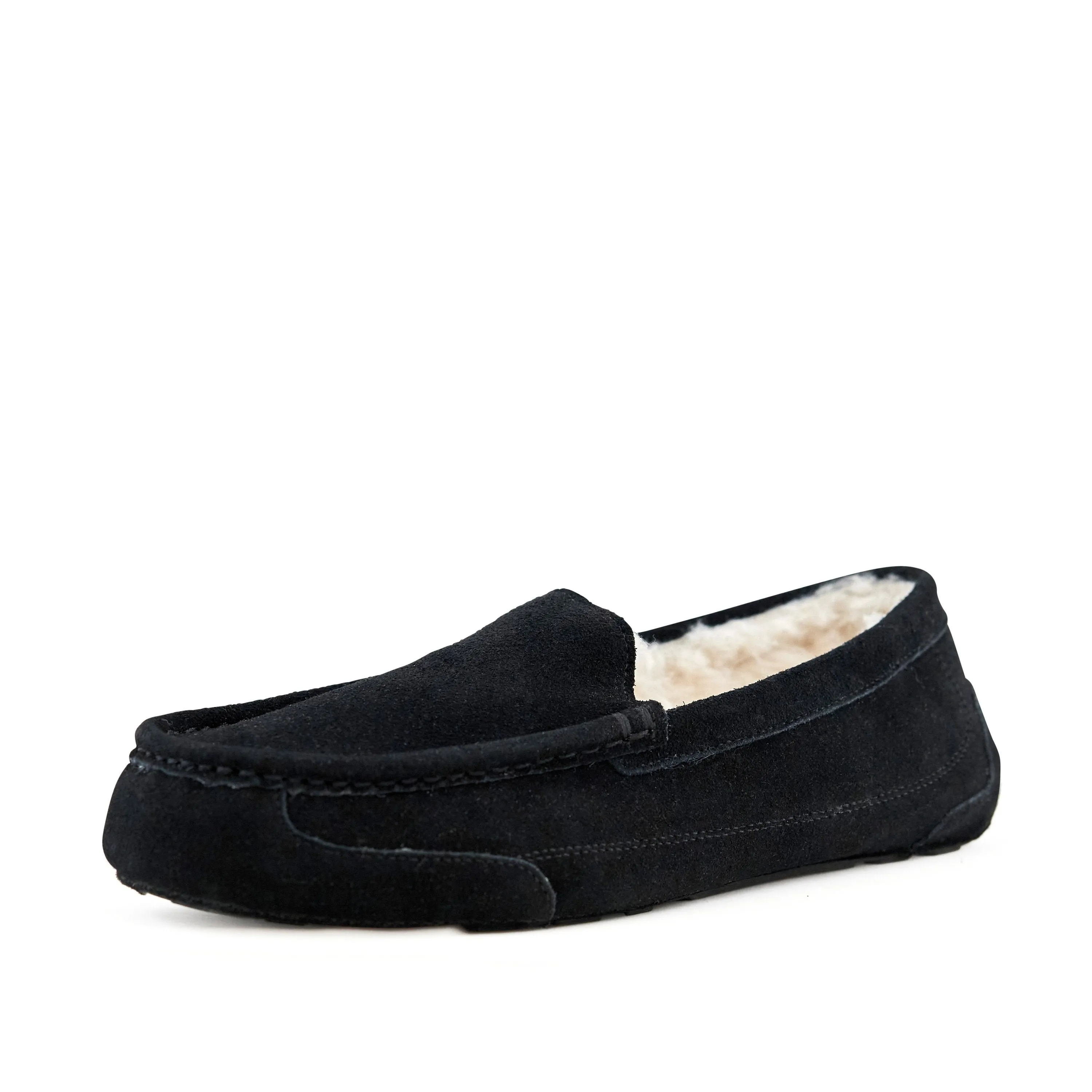 Men's Suede Moccasin-style Slippers - Toasty Black