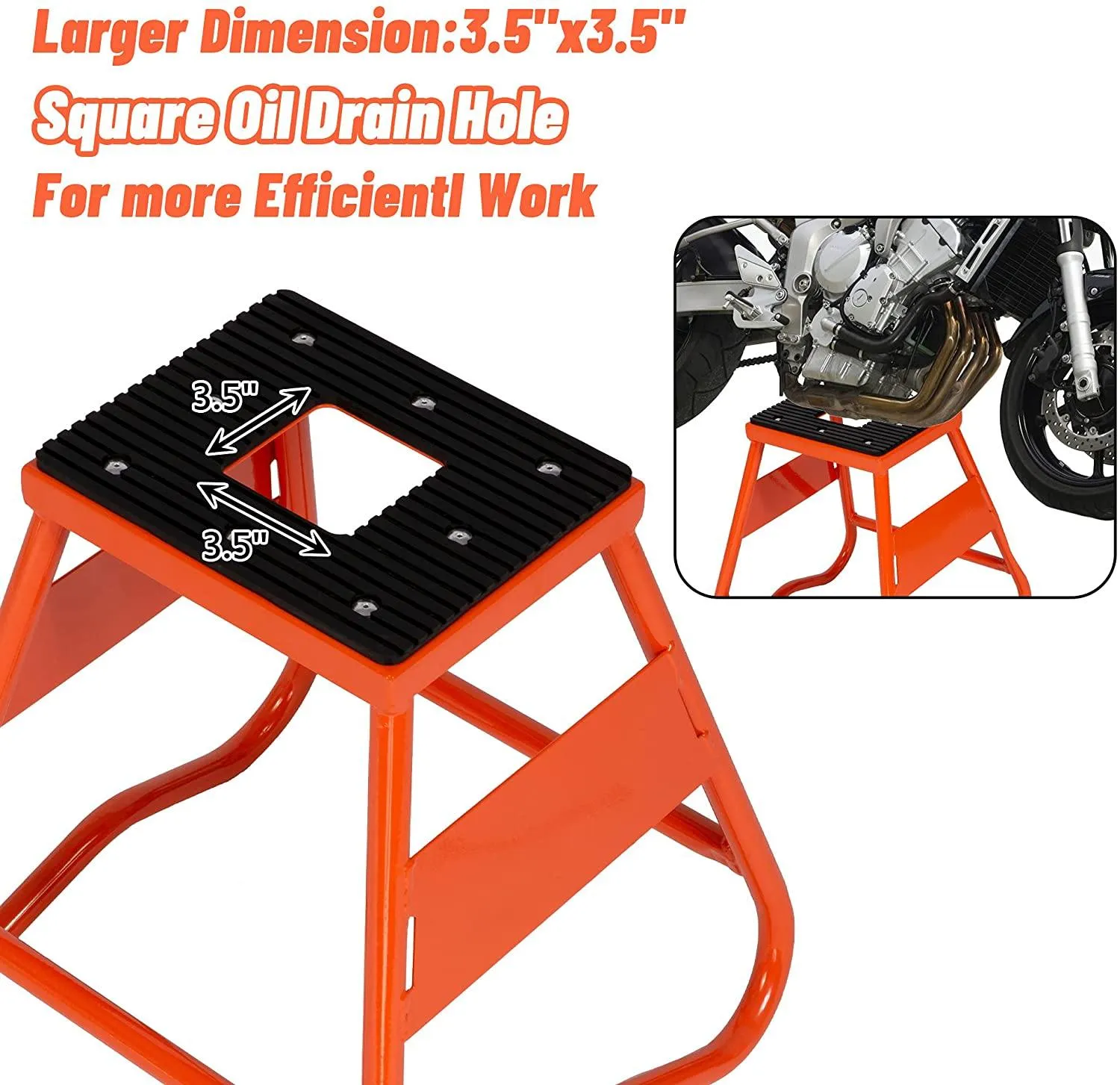 Motocross Dirt Bike Stand Drain Hole Maintenance Lift Jack 330 LBS Capacity