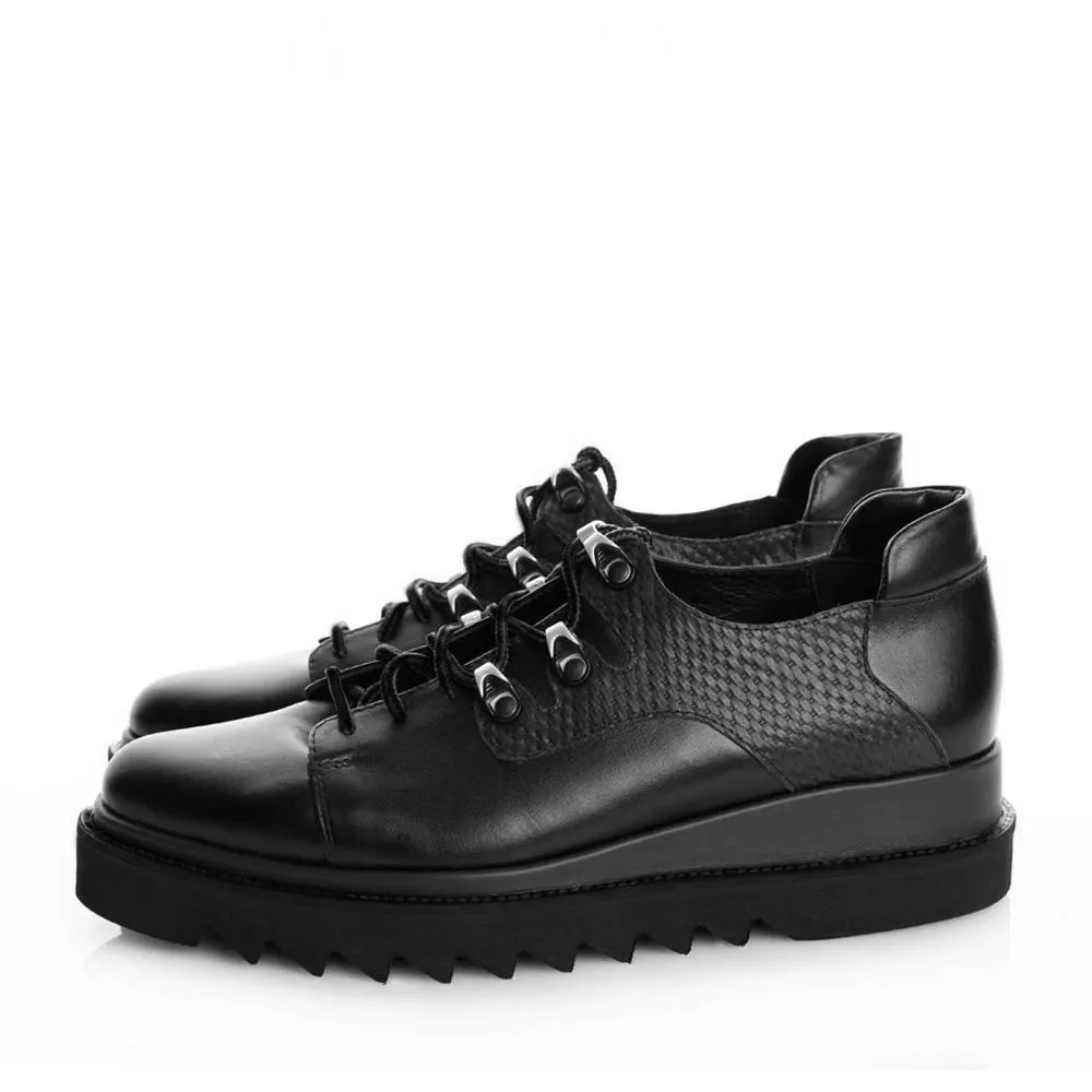 Mountain in the City men black leather shoes