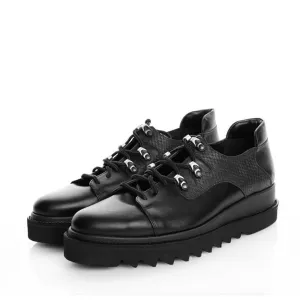 Mountain in the City men black leather shoes