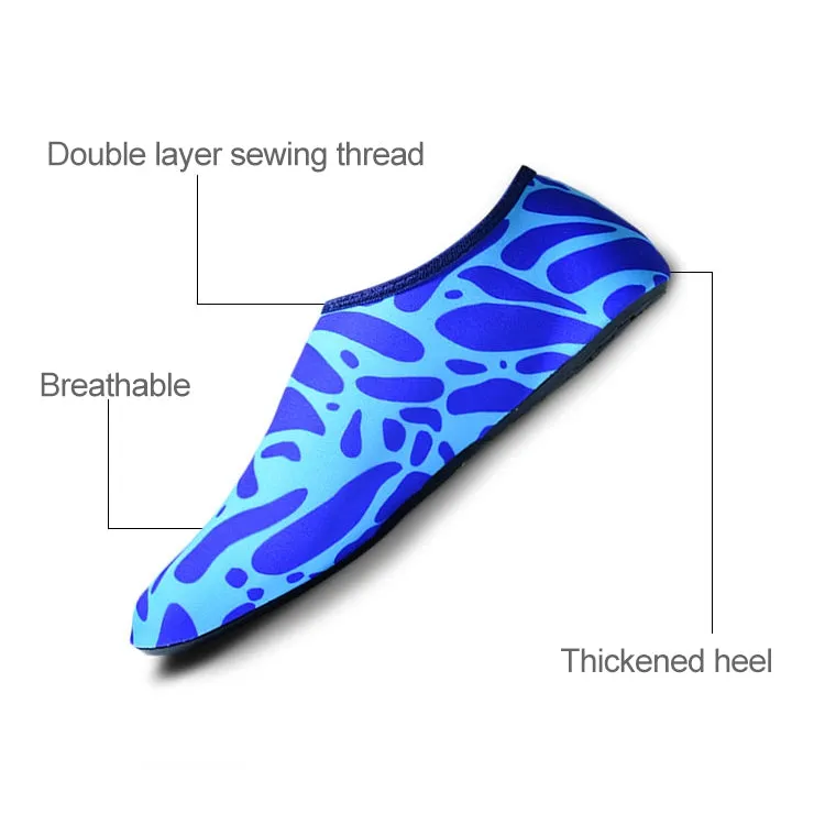 Non-slip Wear-resisting Thick Rubber Sole Diving Shoes and  Socks, One Pair, Size:M (Blue)