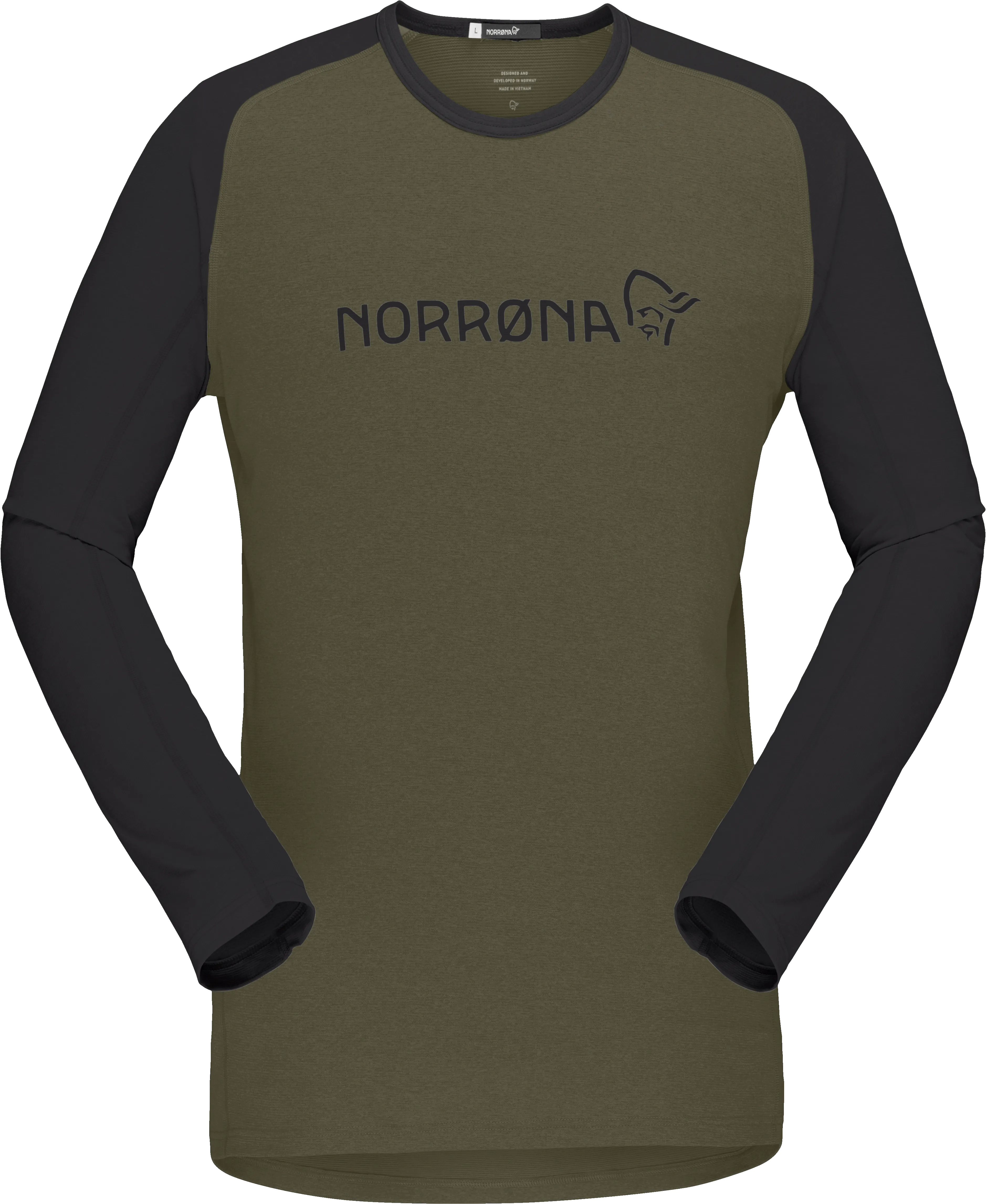Norrøna Men&#x27;s Fjørå Equaliser Lightweight Long Sleeve Olive Night | Buy Norrøna Men&#x27;s Fjørå Equaliser Lightweight Long Sleeve Olive Night here | Outnorth