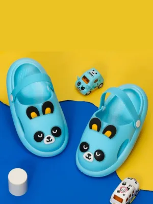 Ocean Breeze Panda Pals Kids' Clogs - Cool Blue Comfort for Little Explorers