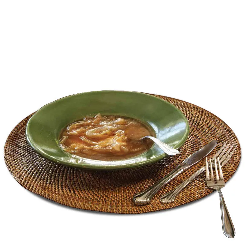 Oval woven rattan placemats, set of 4