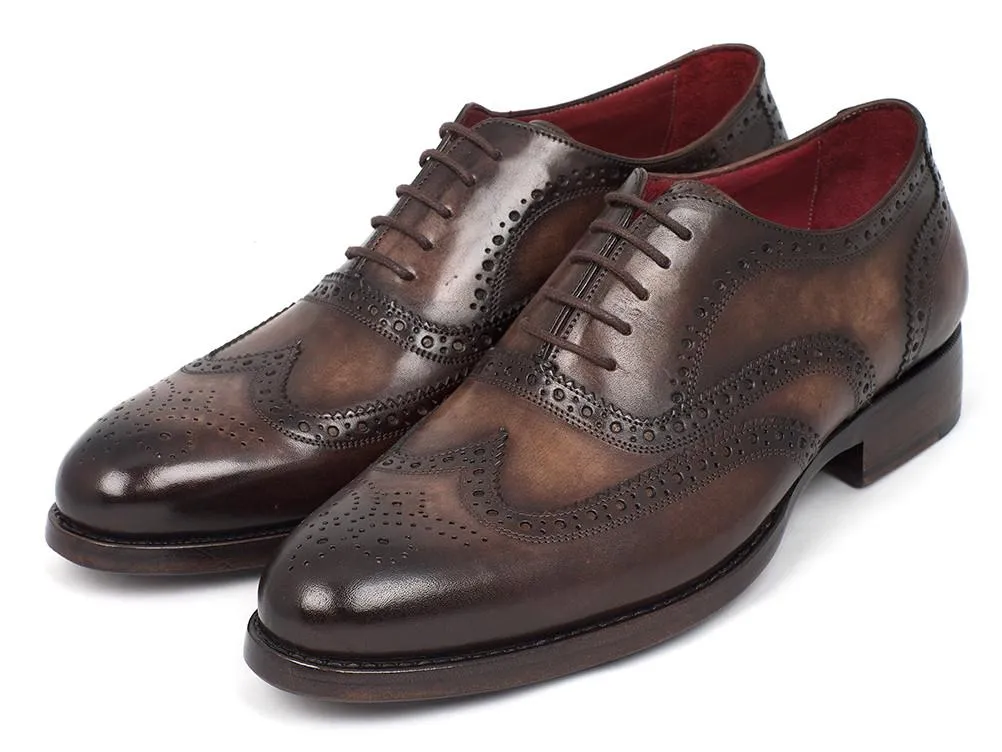 Paul Parkman Wingtip Oxfords Goodyear Welted Brown Shoes (ID#027-BRW)