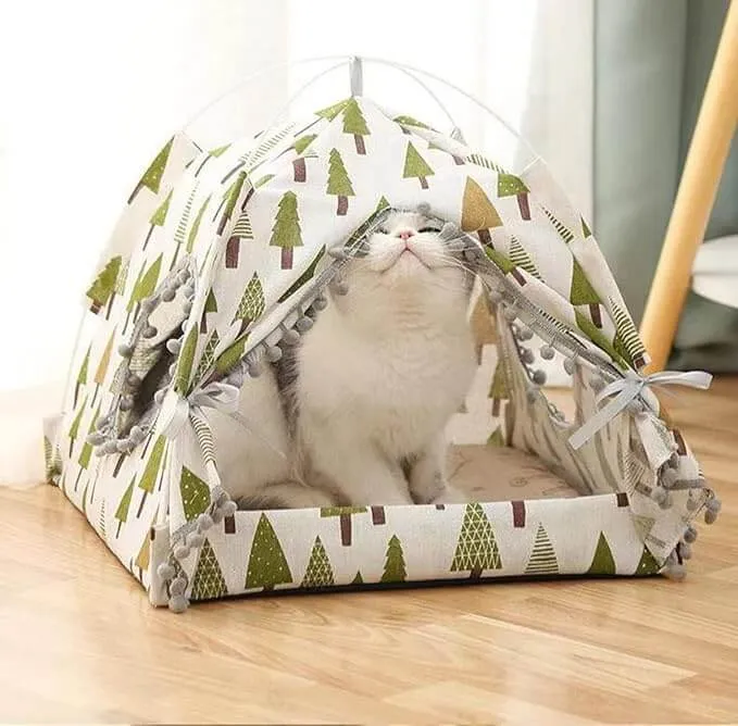 Pet Bed Cotton White Pine Tent Nest for Small Dog Or Cat