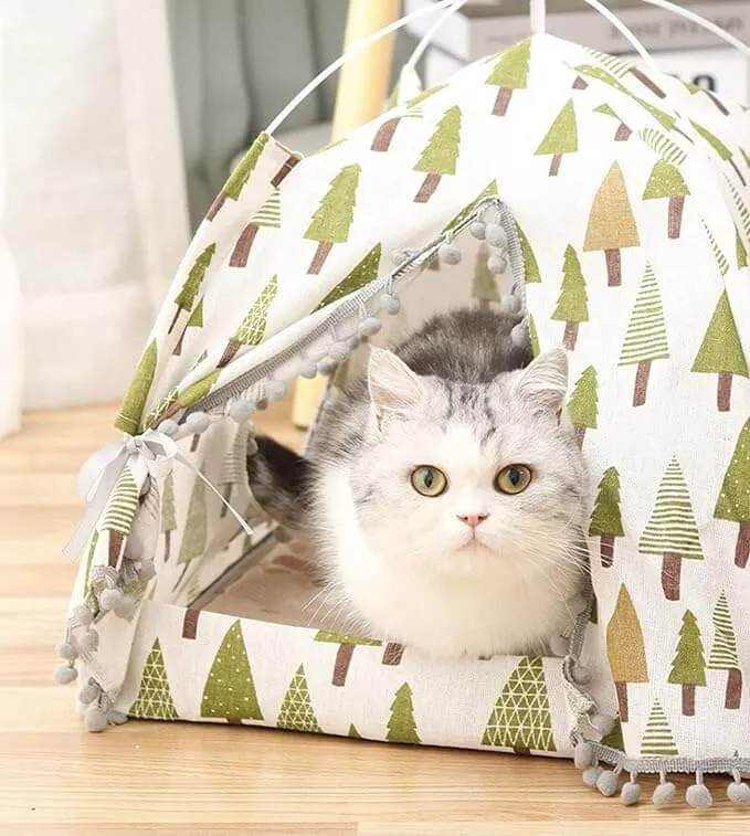 Pet Bed Cotton White Pine Tent Nest for Small Dog Or Cat