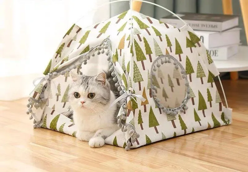 Pet Bed Cotton White Pine Tent Nest for Small Dog Or Cat