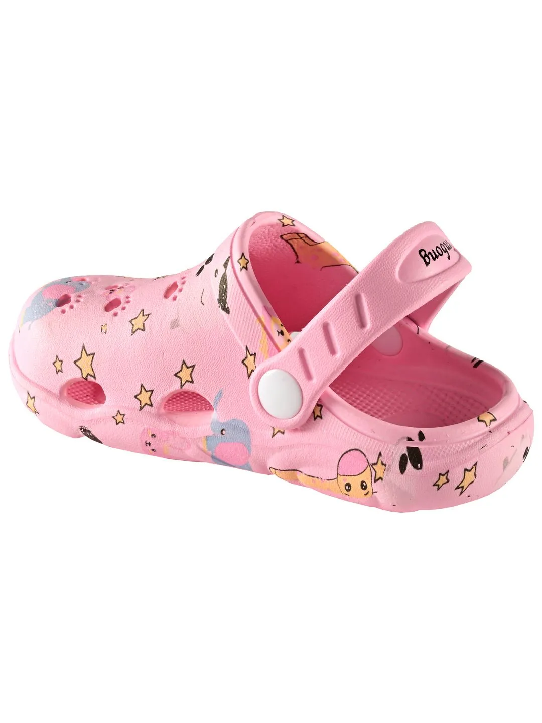 Pink Comfort Clogs with Playful Animal Print for Girls