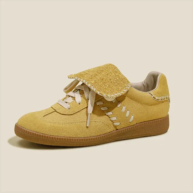 Pre Order:  Retro Lace Up Flat Bottom Sneakers