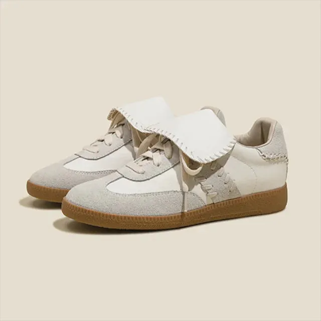 Pre Order:  Retro Lace Up Flat Bottom Sneakers