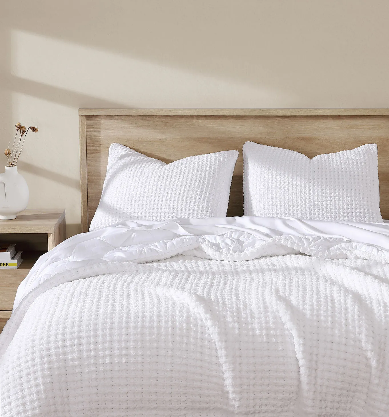 Snug Waffle   Bamboo Sham Set