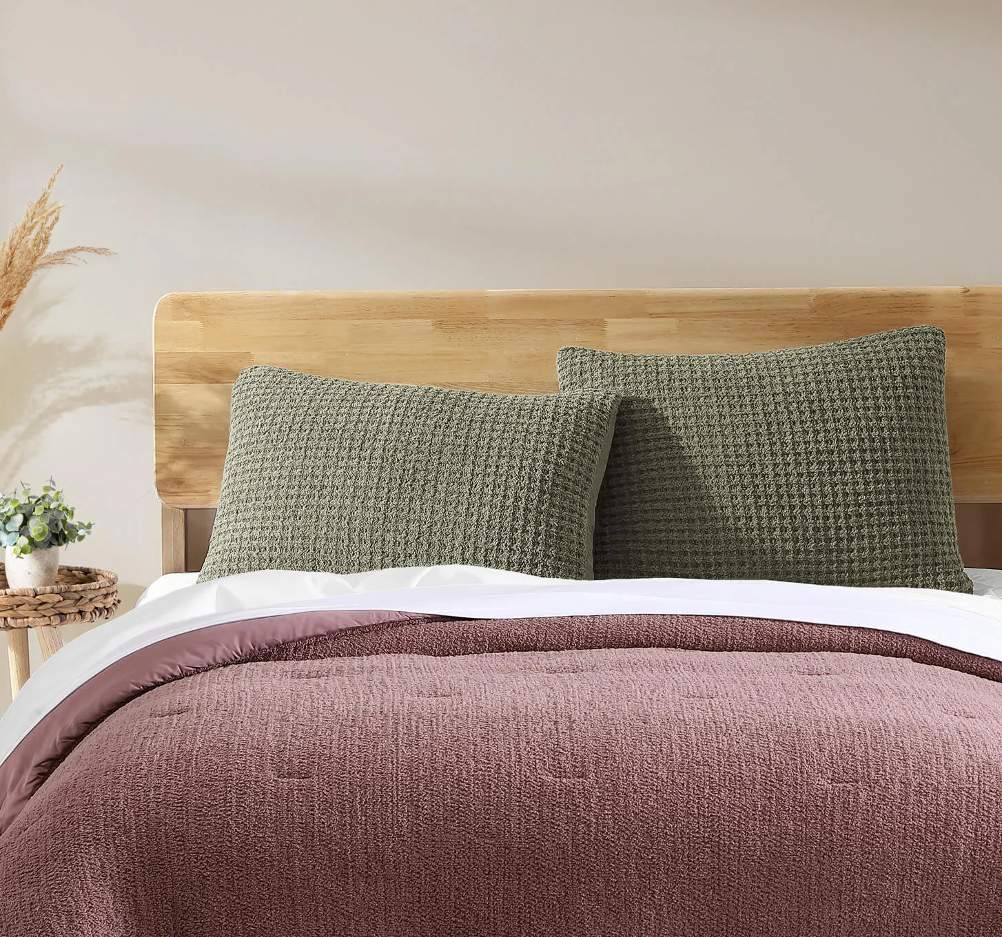 Snug Waffle   Bamboo Sham Set